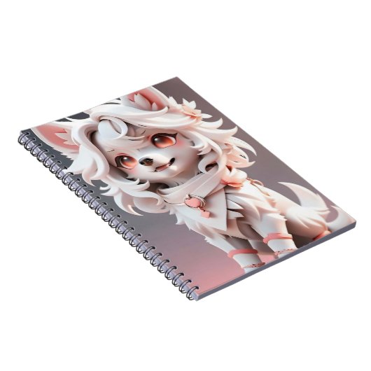 Fluffe, rosa und weiße Welpe Notizblock (Rechte Seite)