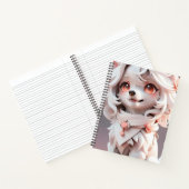 Fluffe, rosa und weiße Welpe Notizblock (Innenseite)