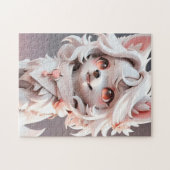 Fluffe, rosa und weiße Welpe Puzzle (Horizontal)