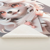 Fluffe, rosa und weiße Welpe Sherpadecke (3/4)