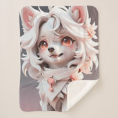 Fluffe, rosa und weiße Welpe Sherpadecke (Vorderseite)