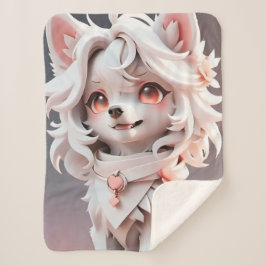 Fluffe, rosa und weiße Welpe Sherpadecke