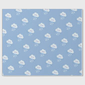 Fluffe weiße Wolke neunblaue Babydusche Geschenkpapier (Flach)
