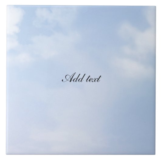 Fluffe Wolken, pastellblaue HimmelsVORLAGE Fliese (Vorderseite)