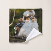 Fluffed up lacht kookaburra badhandtuch set (Waschlappen)