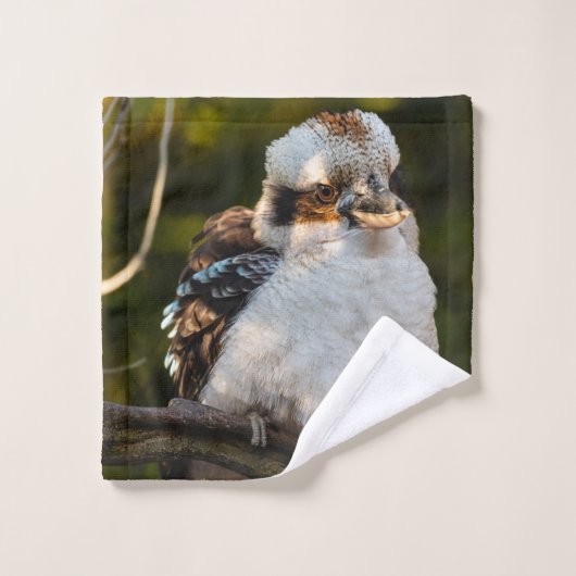 Fluffed up lacht kookaburra badhandtuch set (Waschlappen)