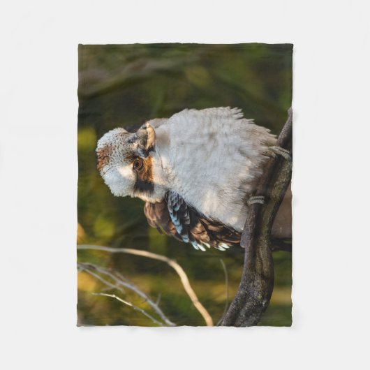 Fluffed up lacht kookaburra fleecedecke (Vorderseite)