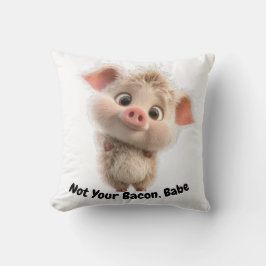 Fluffes Ferkel mit Big Eyes - Sei freundlich Vegan Kissen