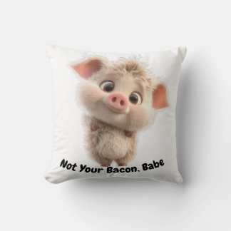 Fluffes Ferkel mit Big Eyes - Sei freundlich Vegan Kissen