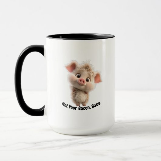 Fluffes Ferkel mit Big Eyes - Sei freundlich Vegan Tasse (Links)