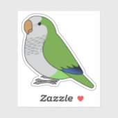 Fluffes, zeichnend Grüner Papagei-Cartoon Aufkleber (Blatt)