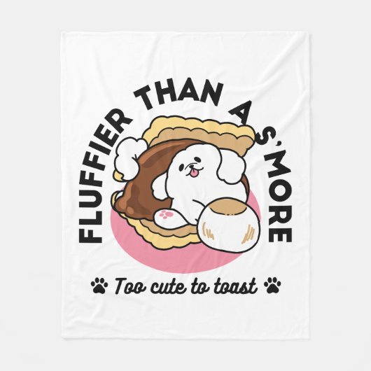 Fluffier als a S’more - Niedlicher Hund und Desser Fleecedecke (Vorderseite)