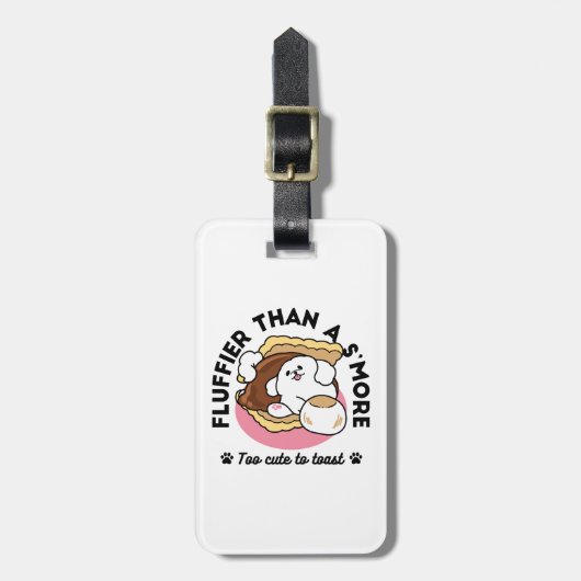 Fluffier als a S’more - Niedlicher Hund und Desser Gepäckanhänger (Vorderseite vertikal)