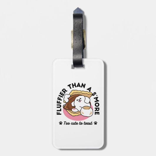Fluffier als a S’more - Niedlicher Hund und Desser Gepäckanhänger (Rückseite vertikal)