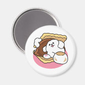 Fluffier als a S’more - Niedlicher Hund und Desser Magnet (Vorderseite/Rückseite)