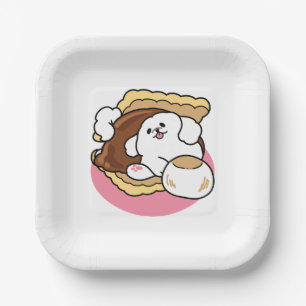 Fluffier als a S’more - Niedlicher Hund und Desser Pappteller