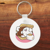 Fluffier als a S’more - Niedlicher Hund und Desser Schlüsselanhänger (Vorderseite)
