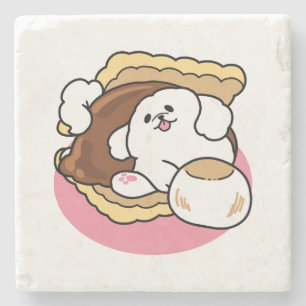 Fluffier als a S’more - Niedlicher Hund und Desser Steinuntersetzer