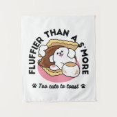 Fluffier als a S’more - Niedlicher Hund und Desser Wandteppich (Vorderseite)