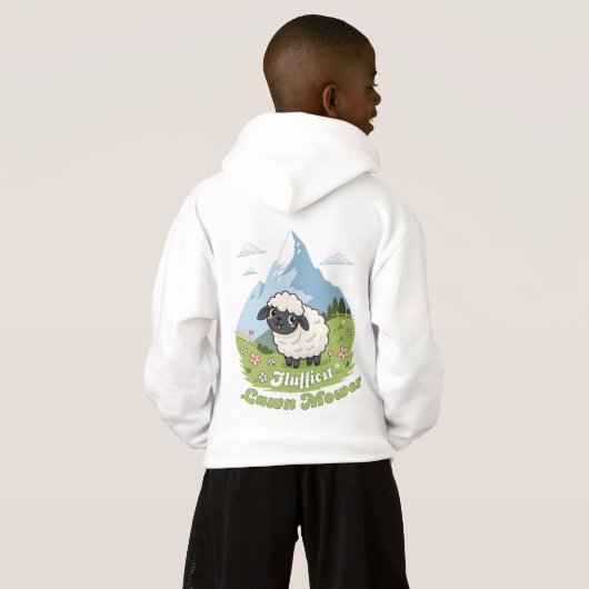 Fluffiest Lawn Mower – Adorable Blacknose Sheep Hoodie (Schwarz voll)