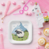 Fluffiest Lawn Mower – Adorable Blacknose Sheep Pappteller (Party)