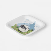 Fluffiest Lawn Mower – Adorable Blacknose Sheep Pappteller (Gewinkelt)