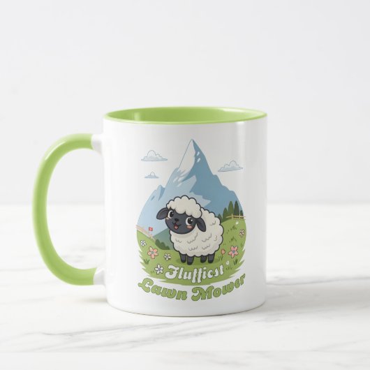 Fluffiest Lawn Mower – Adorable Blacknose Sheep Tasse (Links)