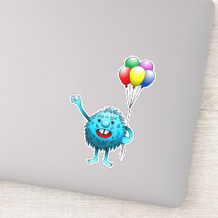 Fluffig und süß mit Ballons Vinyl-Aufkleber Aufkleber