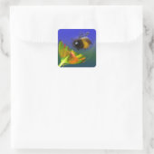 Fluffige Biene Quadratischer Aufkleber (Tasche)