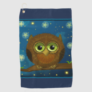 Fluffige Braune Eule Golfhandtuch