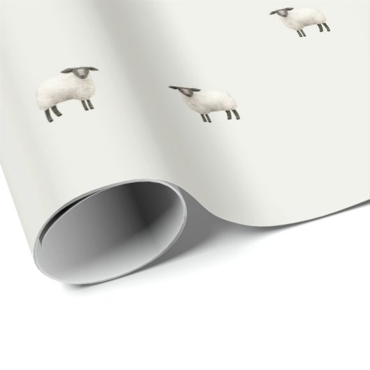 Fluffige Farm - Mini-Lamm-Schaf Geschenkpapier (Rolleneckpunkt)
