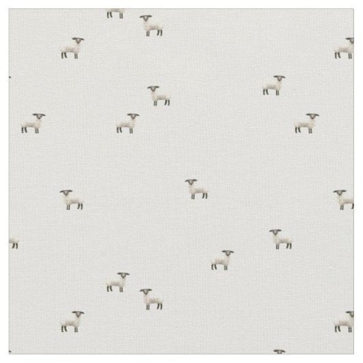Fluffige Farm - Mini-Lamm-Schafe  Stoff (Nahaufnahme)
