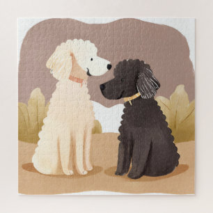 Fluffige Hunde   Haustier-Wasserfarbenmalerei-Kart Puzzle