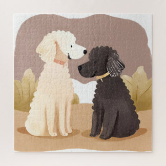 Fluffige Hunde | Haustier-Wasserfarbenmalerei-Kart Puzzle