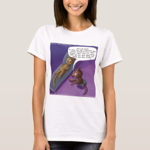 Fluffige Katze in Therapie Lustiger Katzen-Cartoon T-Shirt