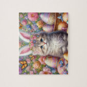 Fluffige Katze mit Hasenohren Puzzle (Vertikal)