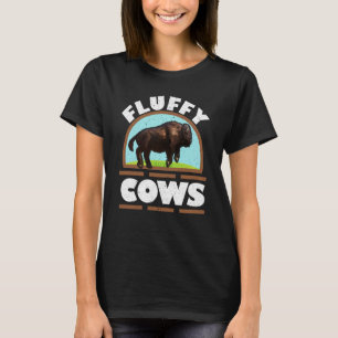 Fluffige Kühe Wildtier Bulle Bison Büffel  1 T-Shirt