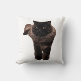 Fluffige Langhaarschwarze Katze Aufkleber - Meine Kissen