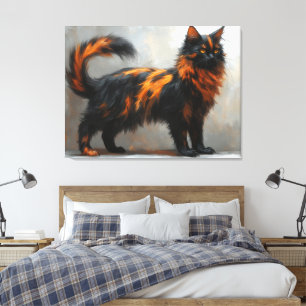 Fluffige Maine Coon-Katze Leinwanddruck