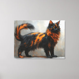 Fluffige Maine Coon-Katze Leinwanddruck