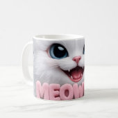 Fluffige Meoww-Katzen-Tasse Kaffeetasse (Vorderseite Links)