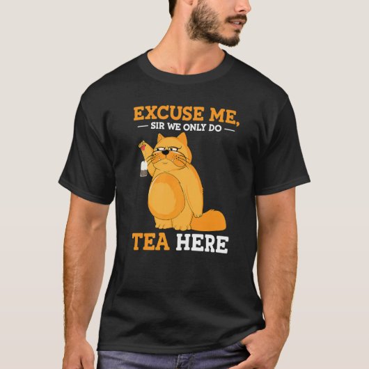 Fluffige mürrische Katze zum Tee (Vorderseite)