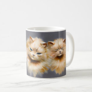 Fluffige Perserkatzen Vintage Louis Wain Katzenkun Kaffeetasse