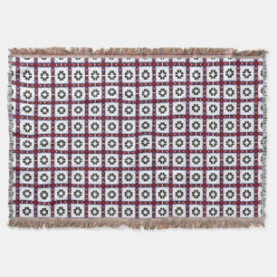 Fluffige Quadrate Floral Decke