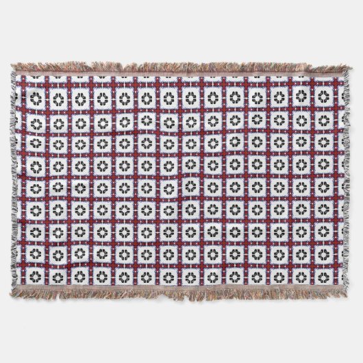Fluffige Quadrate Floral Decke (Vorderseite)