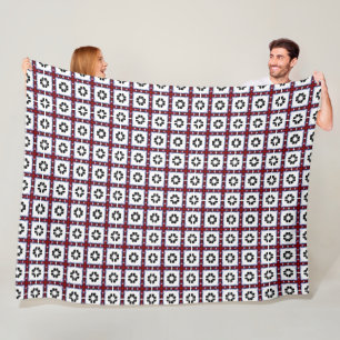 Fluffige Quadrate Floral Fleecedecke