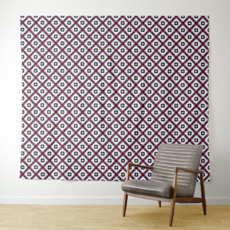Fluffige Quadrate Floral Wandteppich