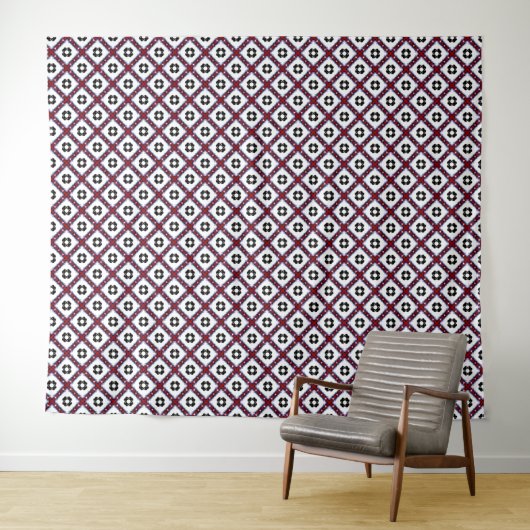 Fluffige Quadrate Floral Wandteppich (Beispiel (Horizontal))