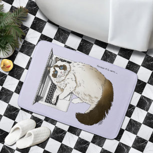 Fluffige Ragdoll-Katze Lavendel Laptop Lustig Badematte