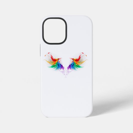 Fluffige Regenbogenflügel iPhone Hülle (Rückseite)